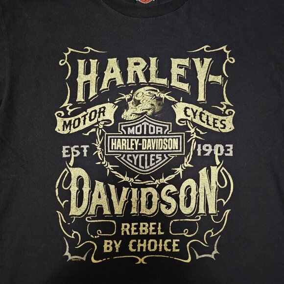 Harley Davidson Men's Large Mike’s Famous New London CT Shirt USA Navy Submarine - Picture 4 of 8